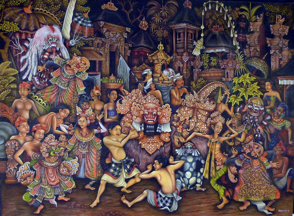 Balinese Traditional painting at art studio - Mari Bali tours